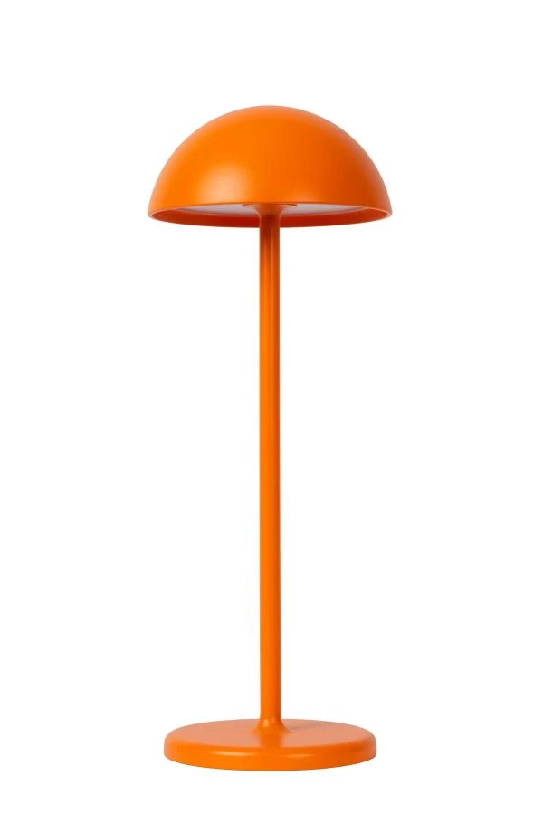 Lucide JOY - wiederaufladbare Tischlampe Innen/Außen - Akku/Batterie - Ø 12 cm - LED Dim. - 1x1,5W 3000K - IP54 - Orange - ausgeschaltet